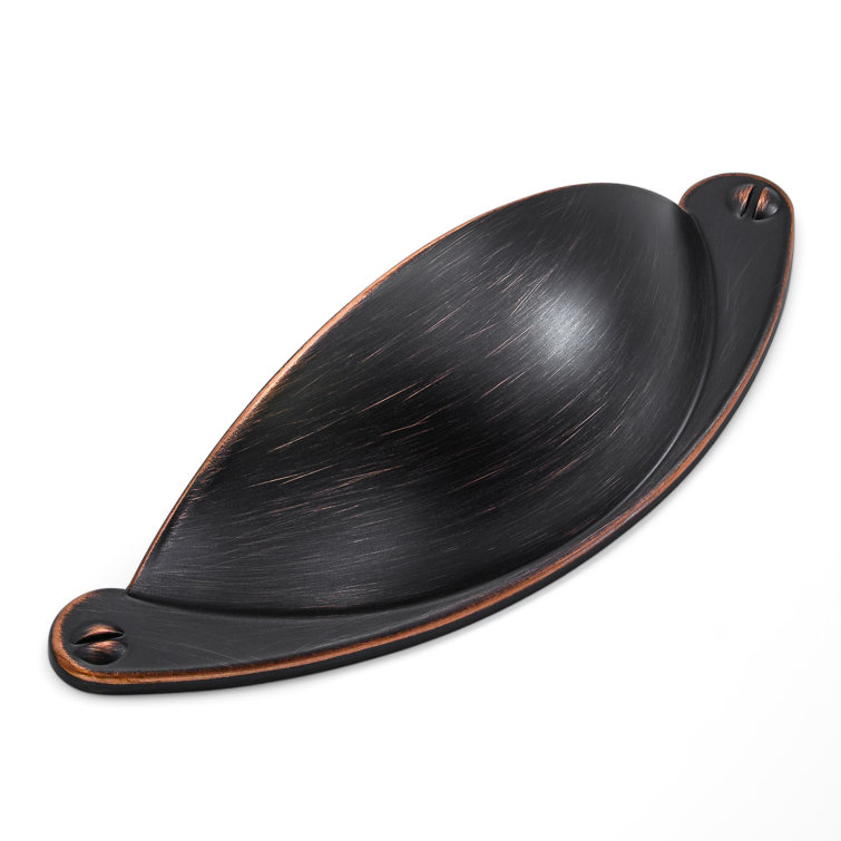 Oil Rubbed Bronze 2.5-Inch Cup Drawer Pull with Mounting Hardware