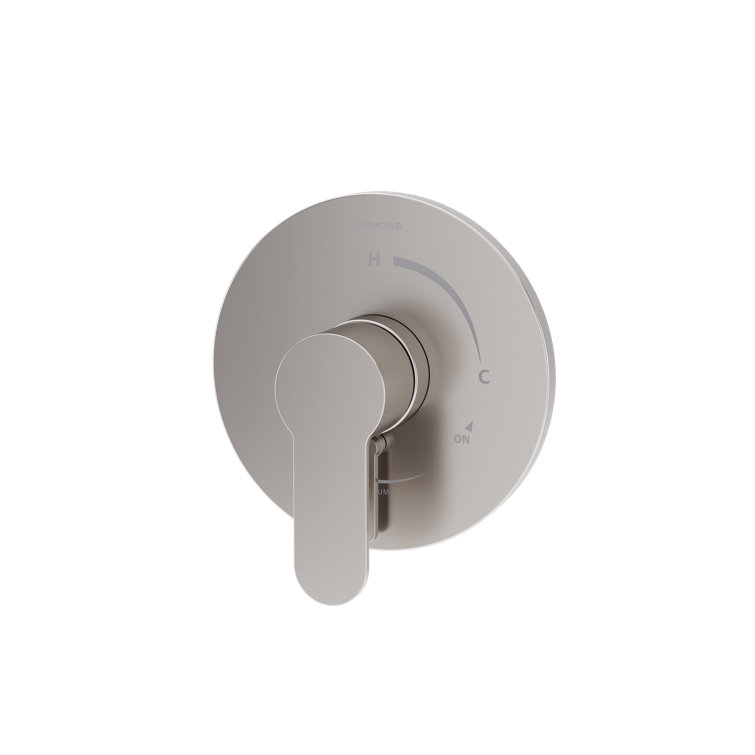 Satin Nickel Wall-Mounted Shower Valve Trim with Lever