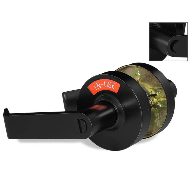 Matte Black ADA Compliant Privacy Door Lever with Indicator
