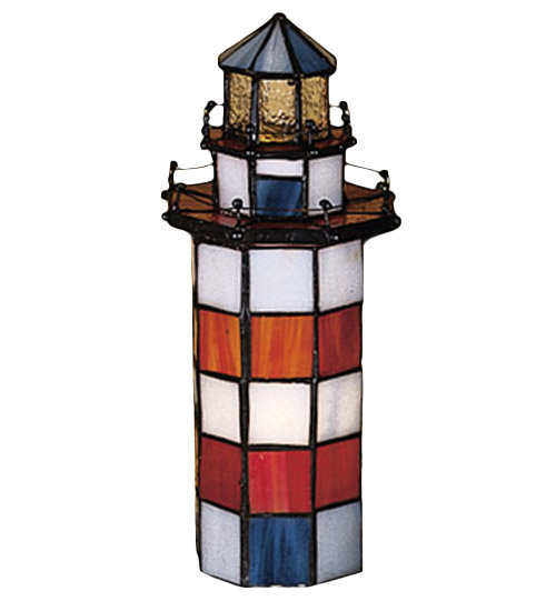 Hilton Head Lighthouse 10" Stained Glass Novelty Accent Lamp