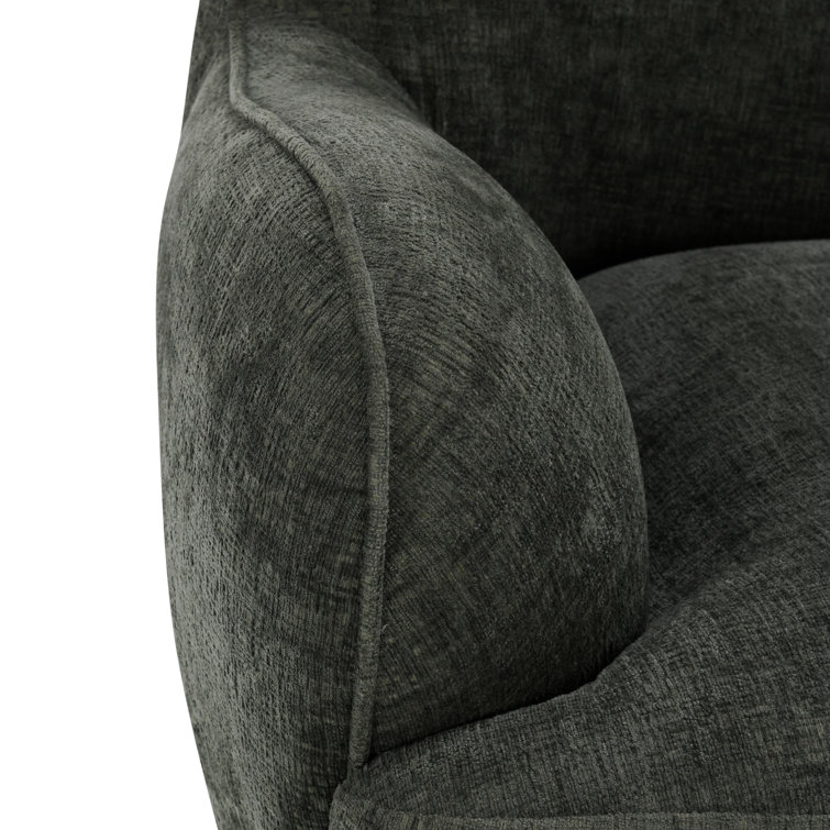 Forest Green Polyester Upholstered Wingback Armchair
