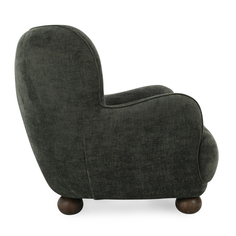 Forest Green Polyester Upholstered Wingback Armchair