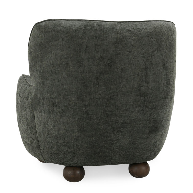 Forest Green Polyester Upholstered Wingback Armchair