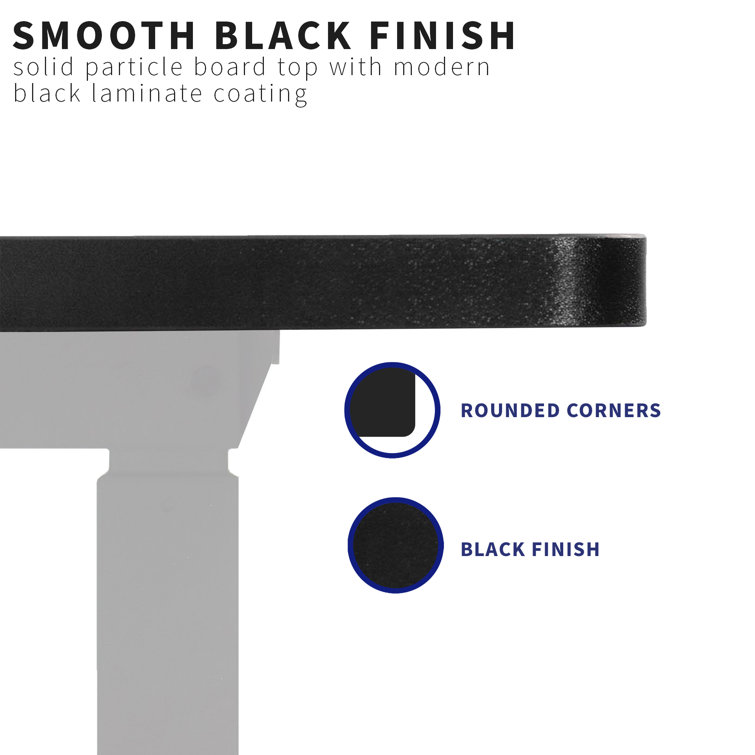 59-Inch Black Particle Board Sit-Stand Desk Top