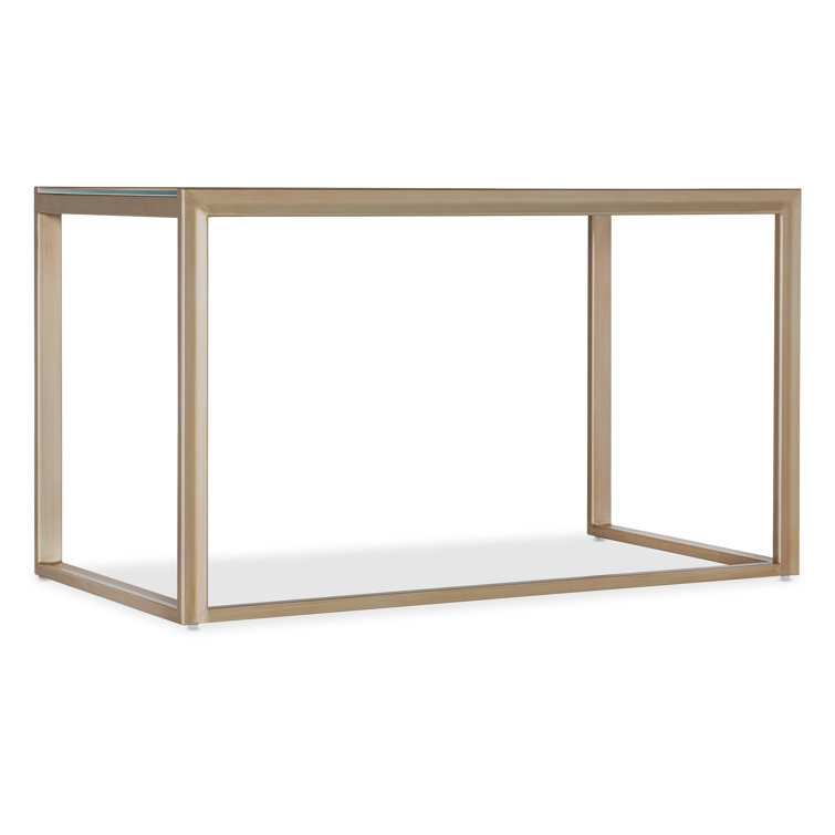 Gold Glass Top Transitional Writing Desk