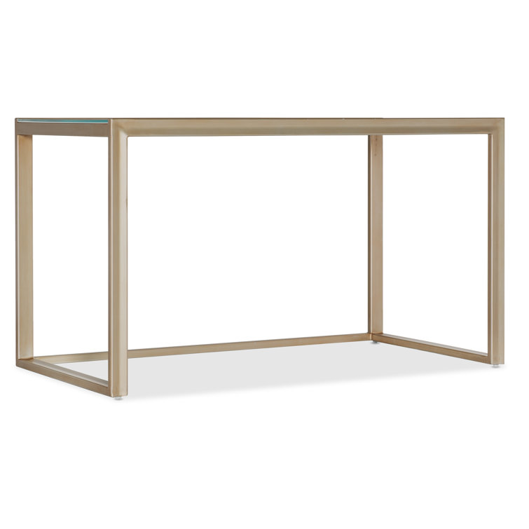Gold Glass Top Transitional Writing Desk