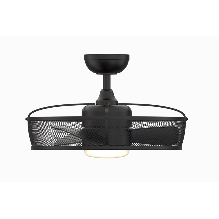Sleek Black 20" Smart Chandelier Ceiling Fan with LED Light