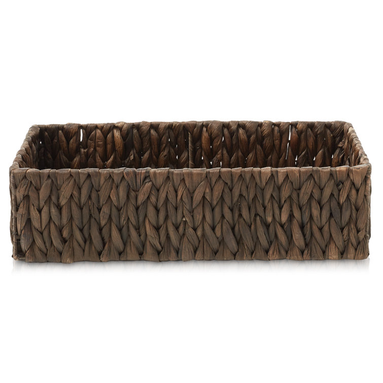 Espresso Seagrass Rectangular Storage Baskets, Set of 2