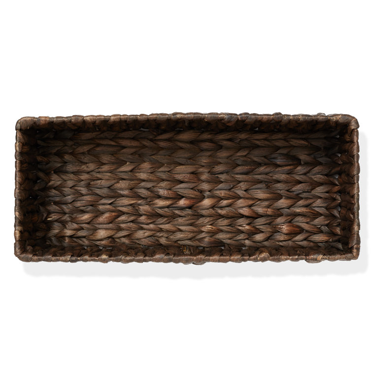 Espresso Seagrass Rectangular Storage Baskets, Set of 2