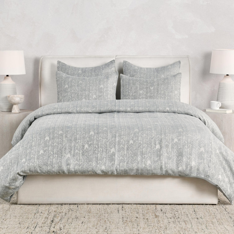 Gray Chevron Queen Cotton Duvet Cover