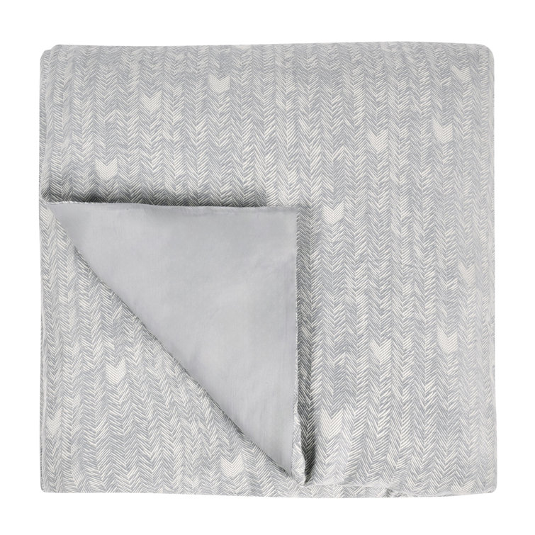 Gray Chevron Queen Cotton Duvet Cover