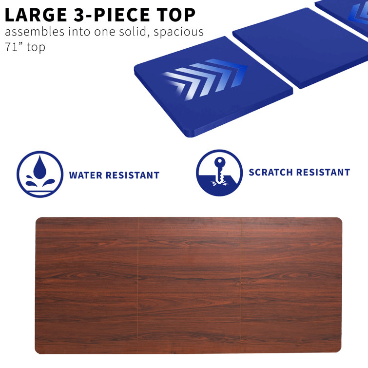 VIVO Dark Walnut 71 x 36 inch Particle Board Table Top