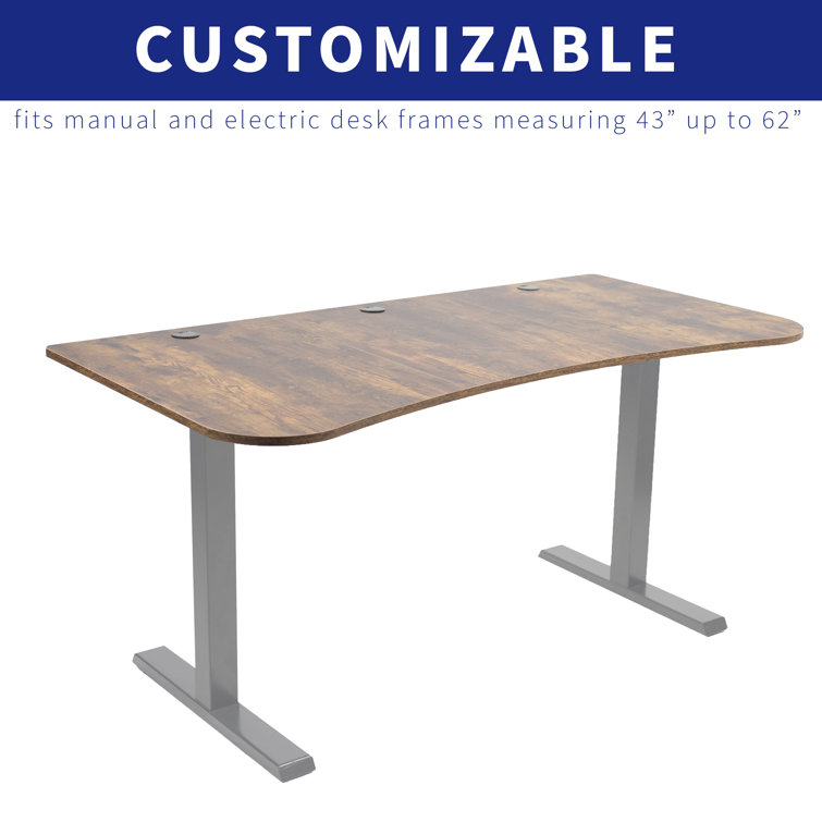 Rustic Vintage Brown 63'' Adjustable Desk Top Surface