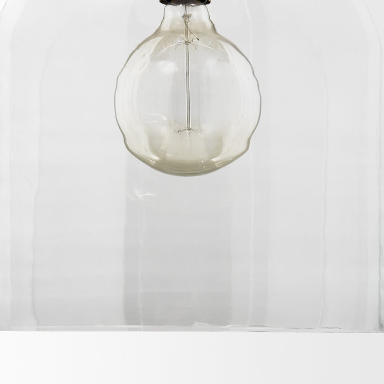 Clear Glass and Gold Single Bell Pendant Light