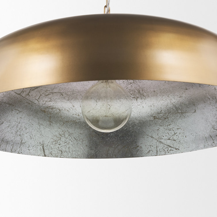 Gold Dome Metal Single Light Plug-in Pendant