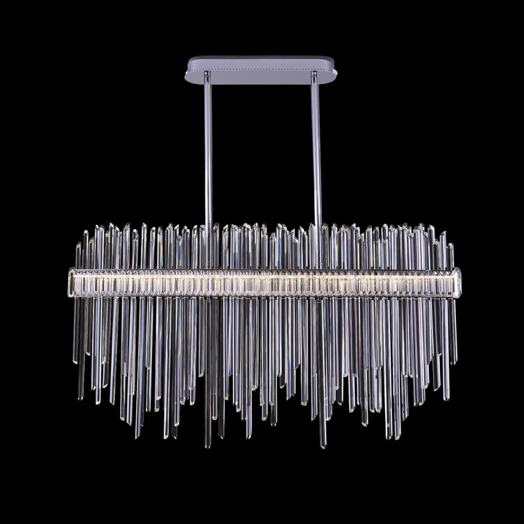 Piovere 60'' Chrome LED Pendant with Crystal Rods