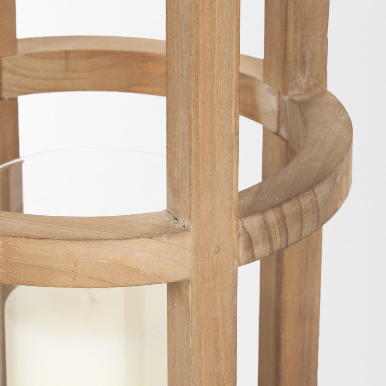 Bella Rustic Black Wood & Metal Oversized Hanging Candle Lantern