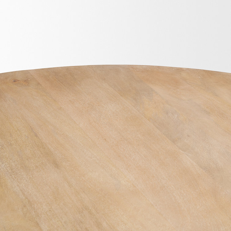 Chessa 60'' Light Brown Round Solid Wood Dining Table