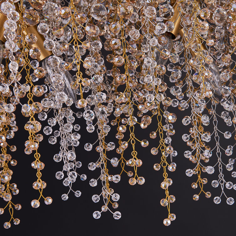 Fuji 60" True Brass and Crystal Linear Pendant Light