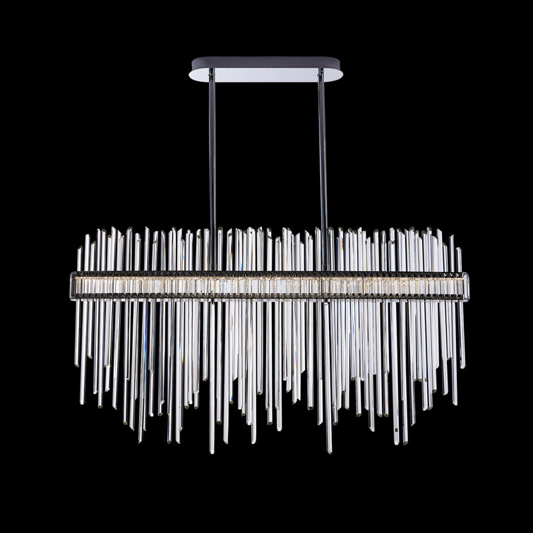 Piovere 60'' Chrome LED Pendant with Crystal Rods