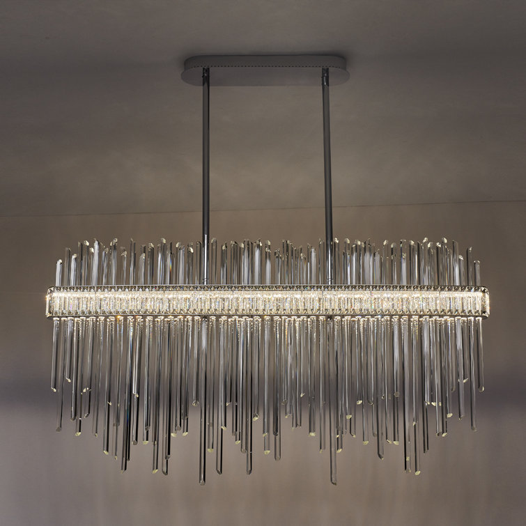 Piovere 60'' Chrome LED Pendant with Crystal Rods