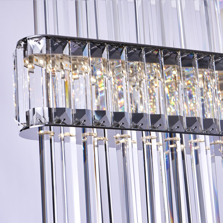 Piovere 60'' Chrome LED Pendant with Crystal Rods
