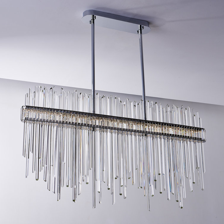 Piovere 60'' Chrome LED Pendant with Crystal Rods