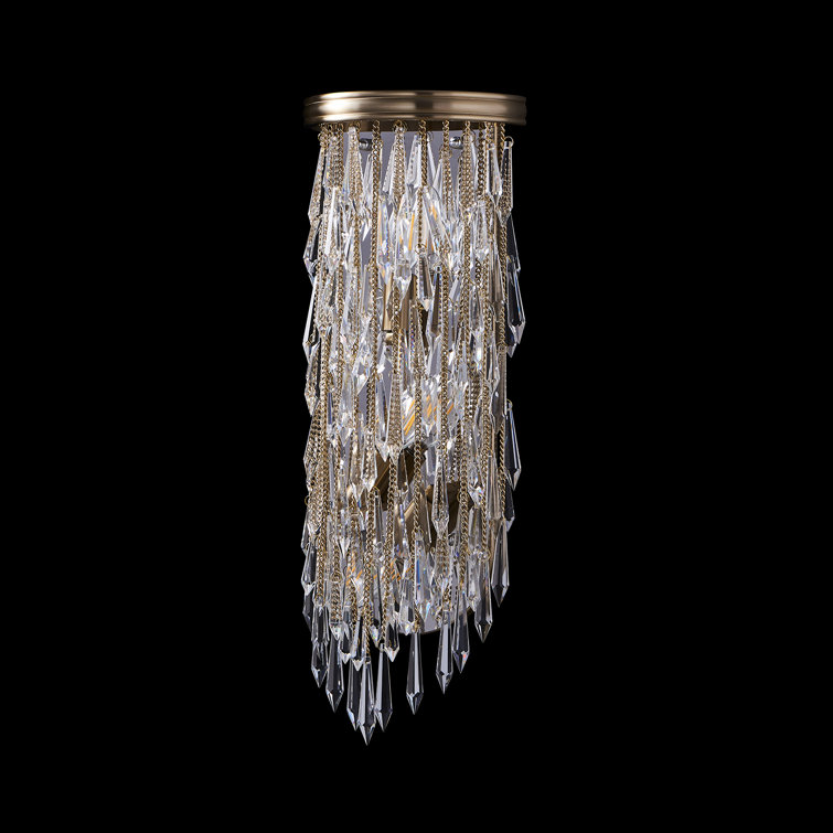 Champagne Gold Crystal Fringe Wall Sconce