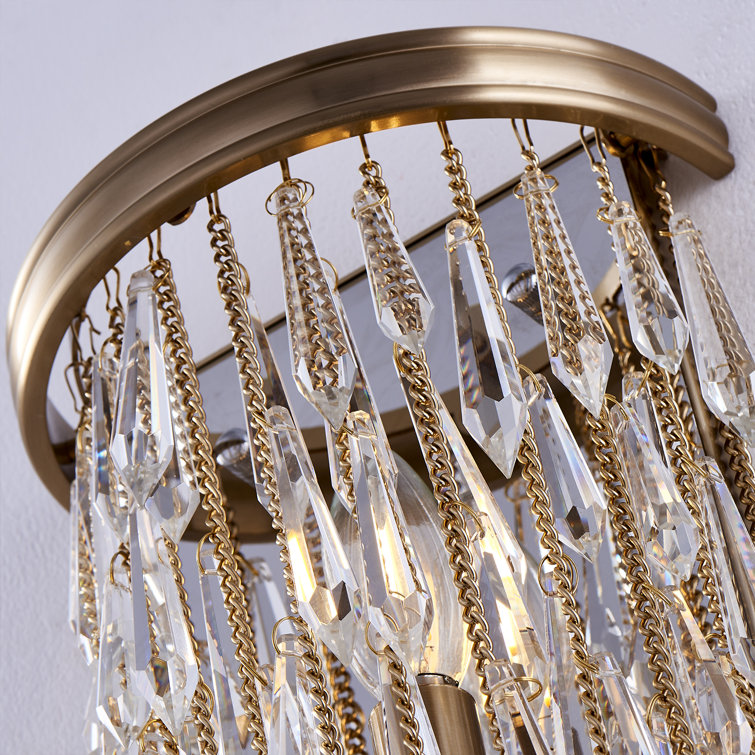 Champagne Gold Crystal Fringe Wall Sconce