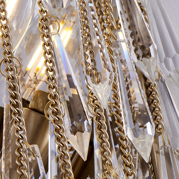 Champagne Gold Crystal Fringe Wall Sconce