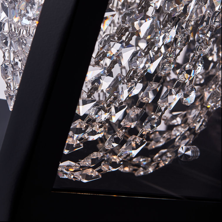 Matte Black Stainless Steel Crystal LED Outdoor Sconce