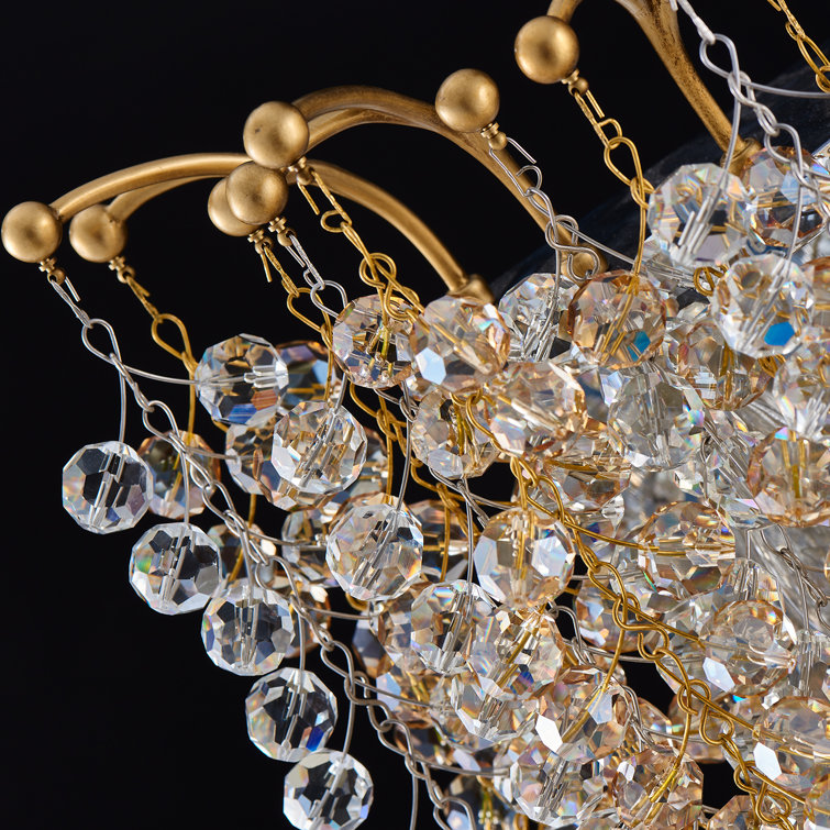 26" Gold and Brass Crystal Dimmable Wall Sconce