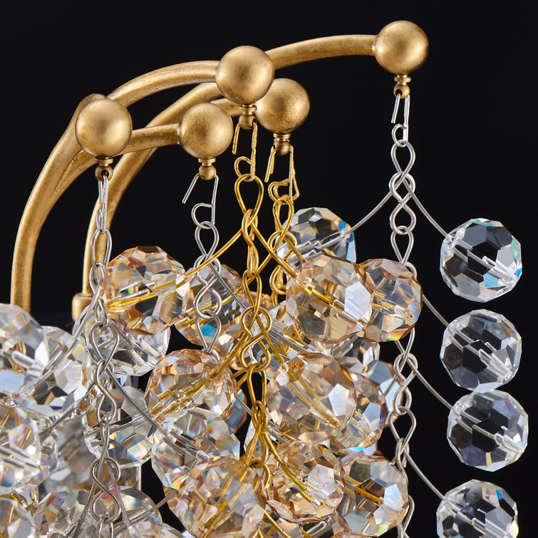 26" Gold and Brass Crystal Dimmable Wall Sconce