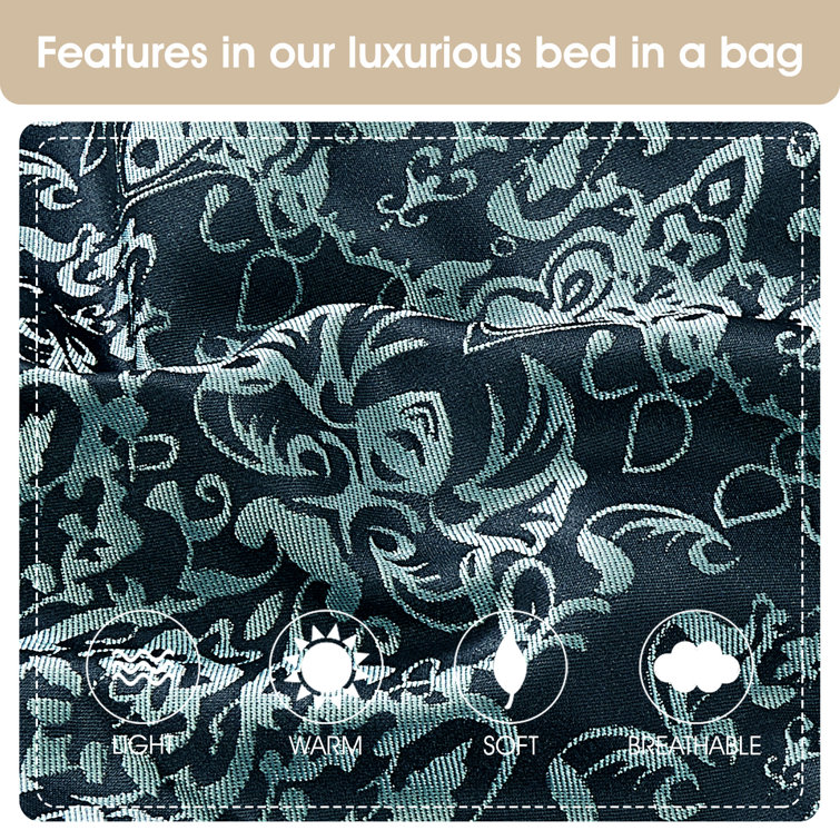 King Black and Aqua Microfiber 7-Piece Comforter Set