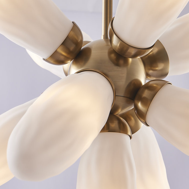 Botanical Winter Brass Pendant with Frosted Glass Shades