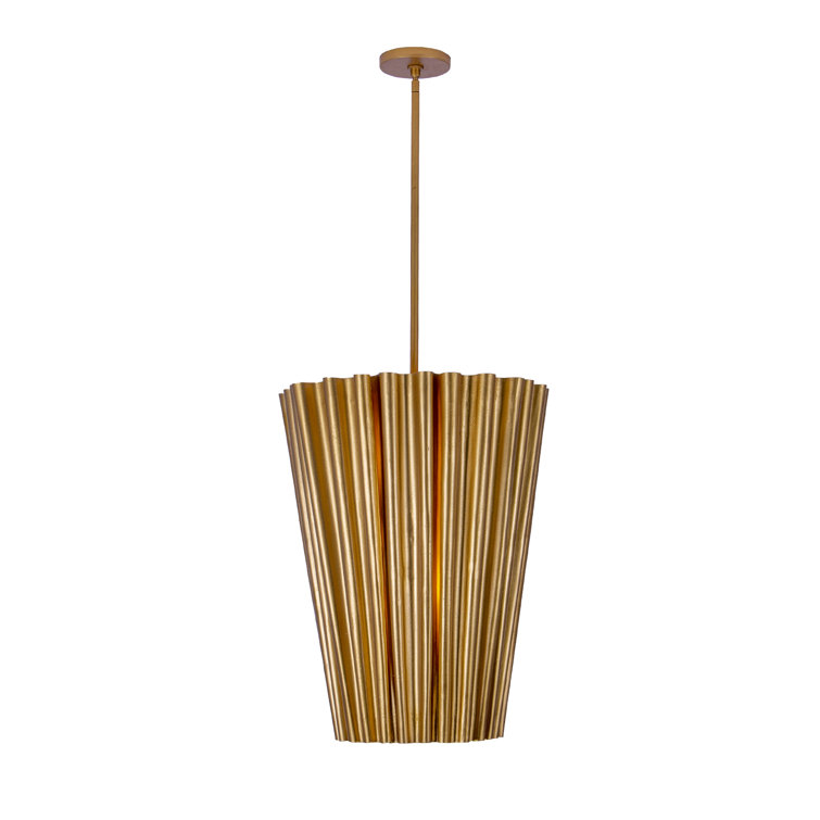 Ripple 6-Light Bright Gold Leaf Bell Pendant