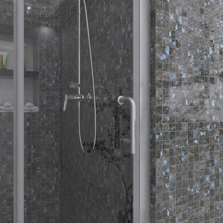 36'' Chrome Semi-Frameless Bi-Fold Shower Door with Clear Glass
