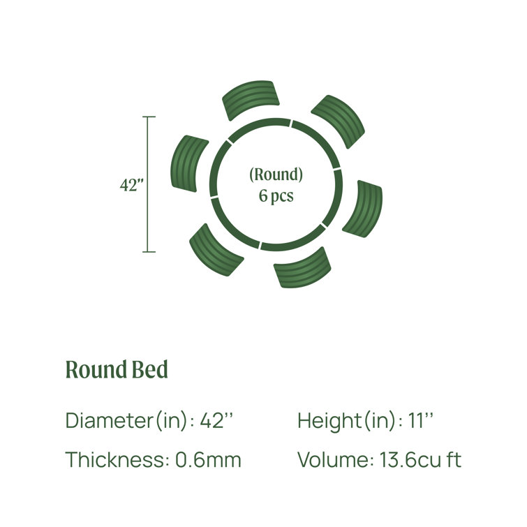 Pearl White Round Metal Raised Garden Bed for Outdoor Spaces
