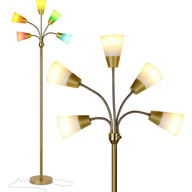 Medusa Brass 78" LED Floor Lamp with Adjustable Multi-Head