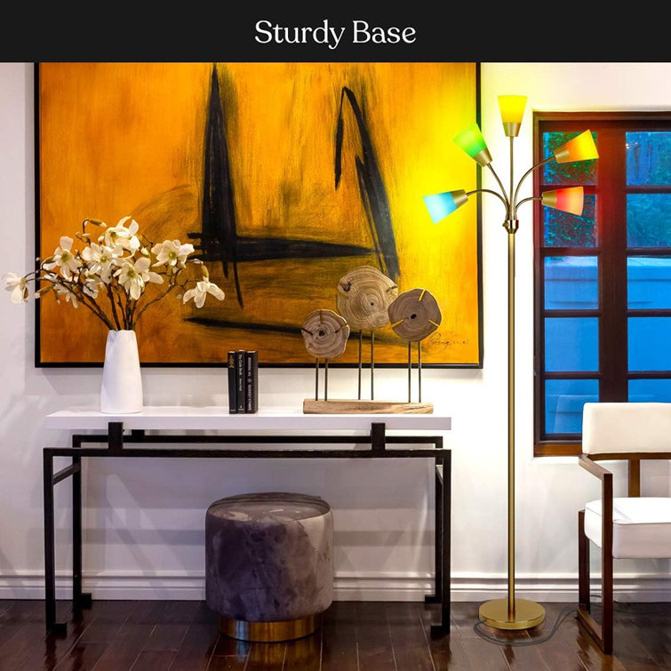 Medusa Brass 78" LED Floor Lamp with Adjustable Multi-Head