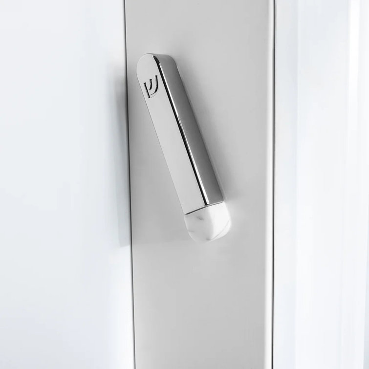 Silver and Carrara Marble Mezuzah with Stainless Steel