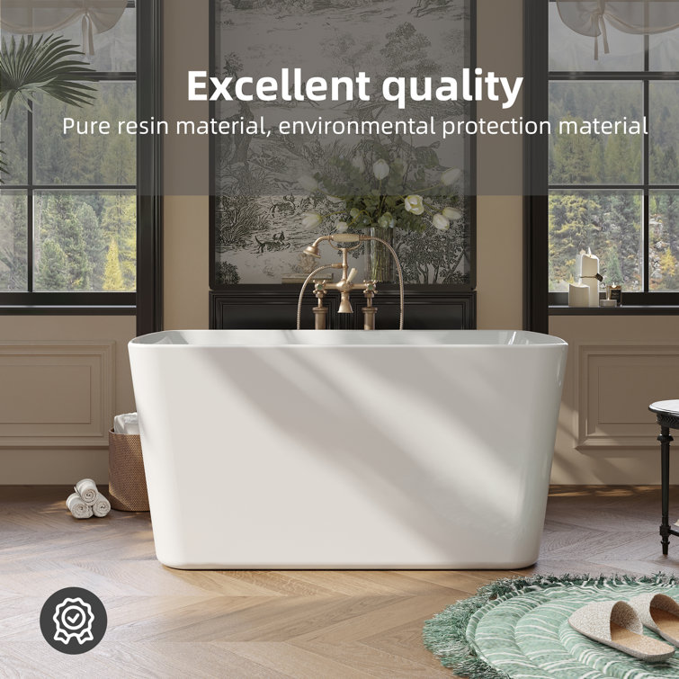 49'' White Freestanding Acrylic Soaking Bathtub