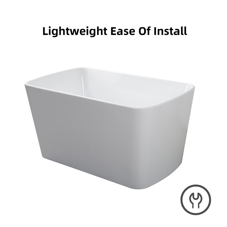 49'' White Freestanding Acrylic Soaking Bathtub