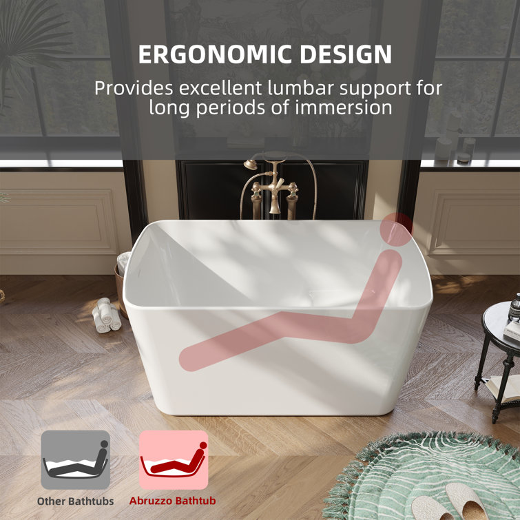 49'' White Freestanding Acrylic Soaking Bathtub