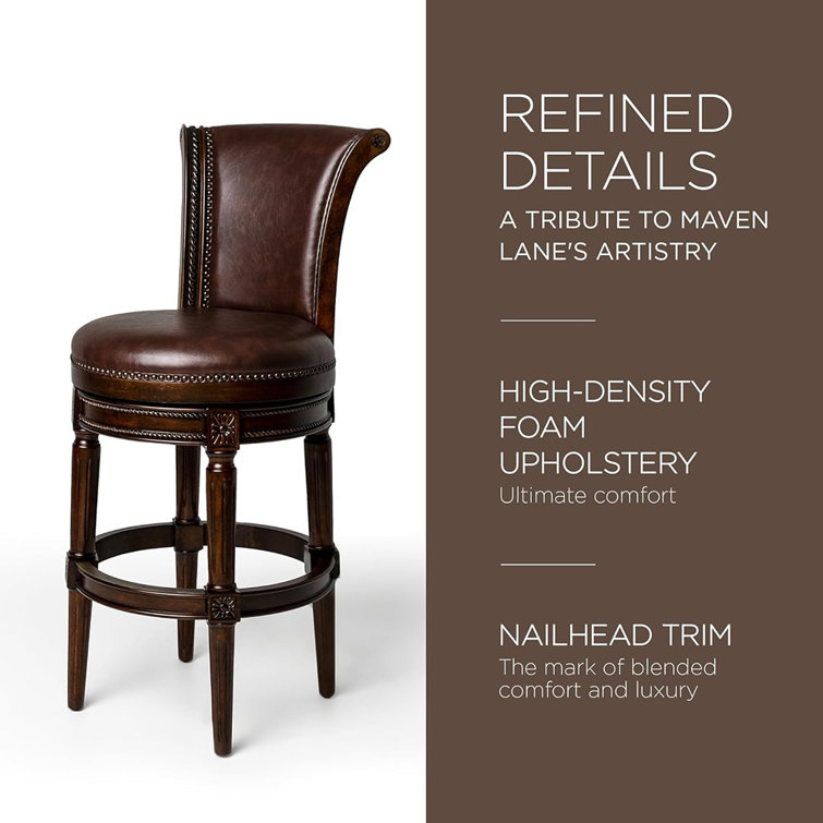 Pullman Dark Walnut 31" Swivel Bar Stool with Vegan Leather
