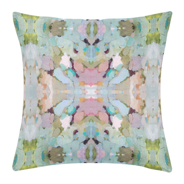 Colorful Tie Dye Feather Fill Square Accent Pillow