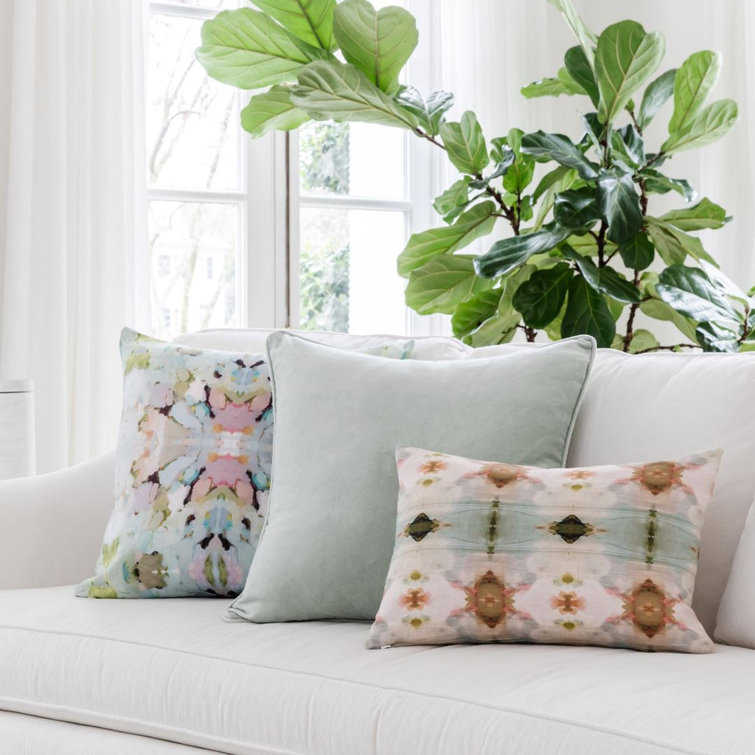 Colorful Tie Dye Feather Fill Square Accent Pillow