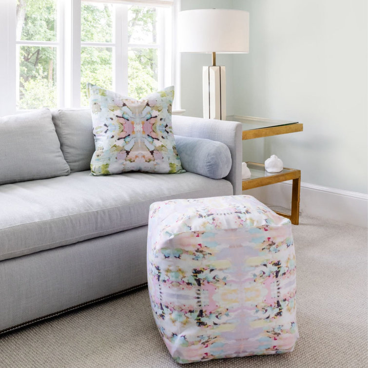 Colorful Tie Dye Feather Fill Square Accent Pillow