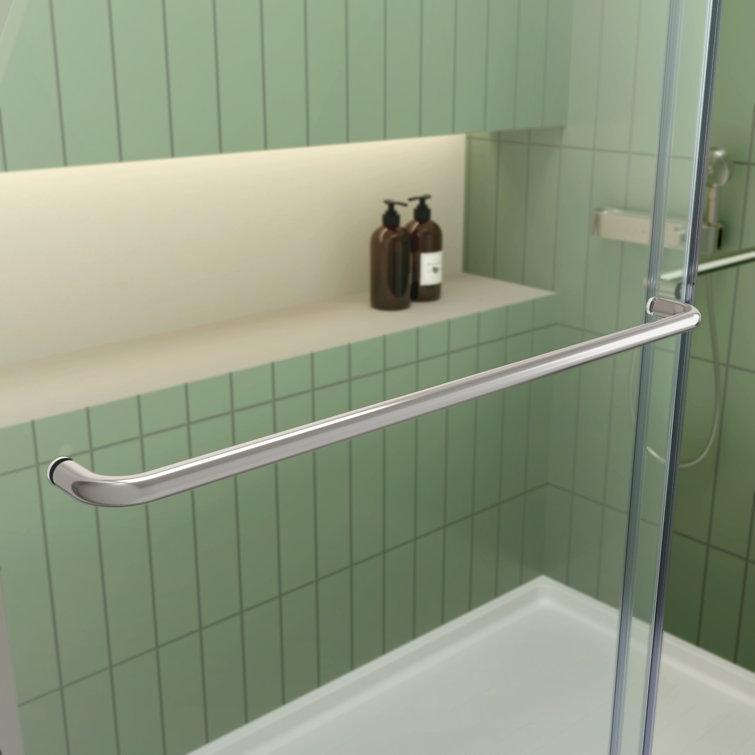 60'' W x 70'' H Clear Tempered Glass Semi-Frameless Shower Door