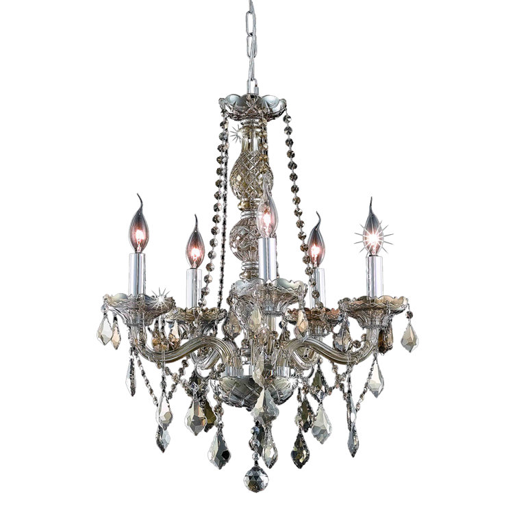 Royal Cut Clear Crystal Chrome 5-Light Chandelier